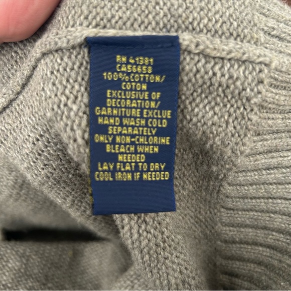 Polo Ralph Lauren Gray 1/4 Button Knit Long Sleeve Sweater Mens Large - Picture 7 of 9